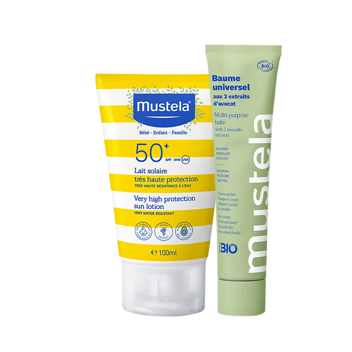 Kit Mustela Bálsamo Hidratante + Protetor Solar (2 Produtos)